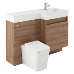 Plum&clay Solstice Natural Oak Right Hand Bathroom Vanity Basin & Wc Unit Combination (W)1200mm (H)890mm