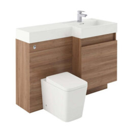 Plum&clay Solstice Natural Oak Combination Bathroom Vanity Unit With Basin & Wc Unit (W)1200mm Right Hand - thumbnail 2
