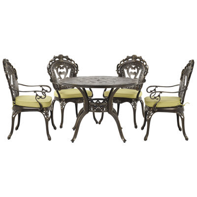 Beliani Garden Dining Set 4 Seater Sapri With Cushions Metal Dark Brown - image 1