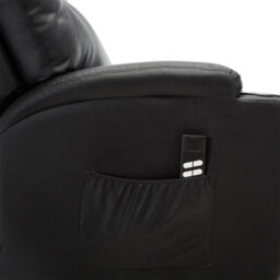 More4Homes Rise Recliner Cinema Chair With Dual Motor, Heat And Massage, Remote Control, Side Pockets And Cup Holders In Black Bonded Leather - thumbnail 6