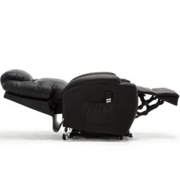 More4Homes Rise Recliner Cinema Chair With Dual Motor, Heat And Massage, Remote Control, Side Pockets And Cup Holders In Black Bonded Leather - thumbnail 3