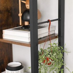 Songmics Bookshelf, Storage Shelf, Large Bookcase With Doors, 4 Shelves, Industrial, Rustic Brown And Black - thumbnail 7