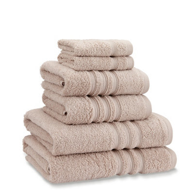 Catherine Lansfield Bathroom Zero Twist 500 Gsm Soft & Absorbent Cotton 6 Piece Towel Set Natural - image 1