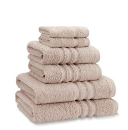 Catherine Lansfield Bathroom Zero Twist 500 Gsm Soft & Absorbent Cotton 6 Piece Towel Set Natural