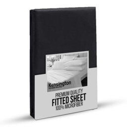 Bedlooms Double Fitted Sheet 25Cm Extra Deep - Soft Microfiber Deep Pocket Elacticated Bed Fitted Sheets Black, 137X190 Cm