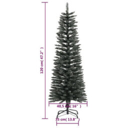 Berkfield Artificial Slim Christmas Tree With Stand Green 120 Cm Pvc - thumbnail 6