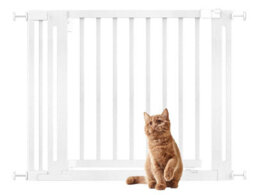Bettacare Wooden Elegance Dog Gate, White, 97Cm - 105Cm, Pressure Fit Pet Gate, 65Cm Extra Wide Doorway, Easy Installation - thumbnail 1