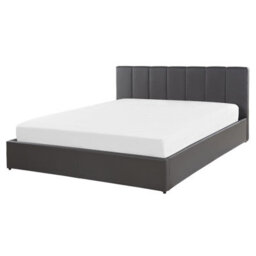 Beliani Ottoman Bed Faux Leather Dreux 160 X 200 Cm (Eu King Size) Dark Grey - thumbnail 6