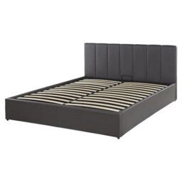Beliani Ottoman Bed Faux Leather Dreux 160 X 200 Cm (Eu King Size) Dark Grey - thumbnail 7