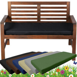 TheWhiteWater Limited Garden Bench Cushion - Patio Pub Furniture Bench Seat Pad - Weather & Waterproof Fabric - 2 Seater - Black - thumbnail 1