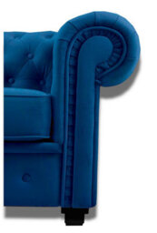 Chesterfield Style Mariot Corner Sofa Blue French Velvet (Right Hand Corner) - thumbnail 4