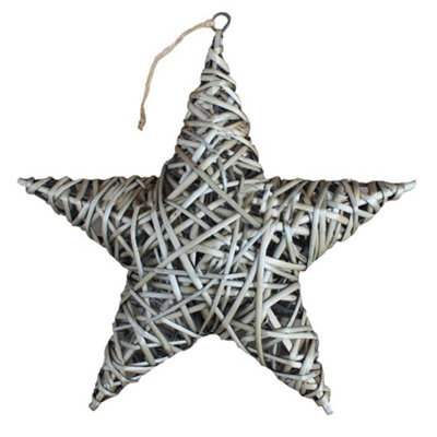 Red Hamper H138 Wicker Antique Wash Full Star Christmas Decoration