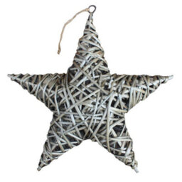 Red Hamper H138 Wicker Antique Wash Full Star Christmas Decoration