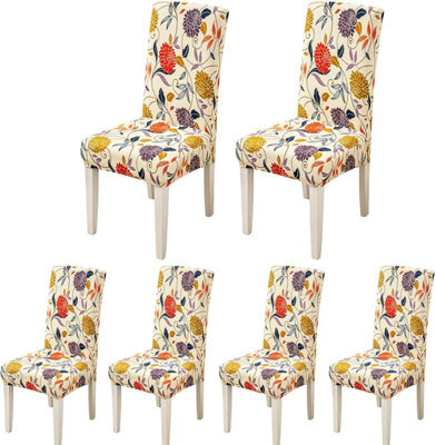 Chair Covers, Dining Room 6-Piece Stretch Covers For Modern Weddings, Hotels, And Restaurant Decor - image 1