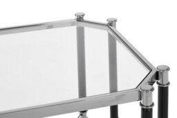 Orsina Silver Chrome Finish End Table, Clear Tempered Glass Octagonal Top, Stainless Steel Frame - thumbnail 2