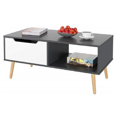 Grey Modern Coffee Table With Storage For Living Room Furniture
