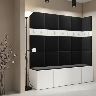 Anteroom Set Orion Ii White Shoe Cabinet Hangers Black Panels - image 1