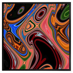 "Andrew Lee Pyschedelic Marble Pattern (Picutre Frame) / 24X24"" / Black" - thumbnail 6