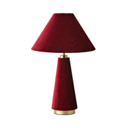 Valuelights Martha Conical Burgundy Velvet Table Lamp And Bulb - thumbnail 8