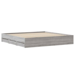 Berkfield Bed Frame With Drawers Without Mattress Grey Sonoma 180X200 Cm Super King - thumbnail 8