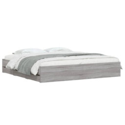 Berkfield Bed Frame With Drawers Without Mattress Grey Sonoma 180X200 Cm Super King - thumbnail 3