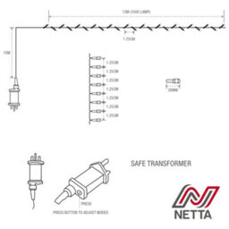 NETTA 1000 Led Cluster String Lights 12M Indoor/outdoor Christmas Lights - Warm & Cool White - thumbnail 7