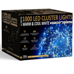 NETTA 1000 Led Cluster String Lights 12M Indoor/outdoor Christmas Lights - Warm & Cool White