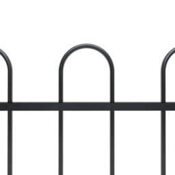 Walplus Garden Fence With Hoop Top Steel 181X80 Cm Black - thumbnail 3