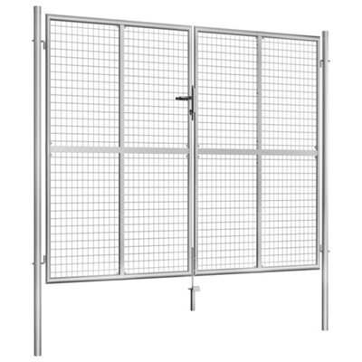Berkfield Classic Garden Gate Galvanised Steel 306X250 Cm Silver - image 1