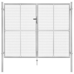 Berkfield Classic Garden Gate Galvanised Steel 306X250 Cm Silver - thumbnail 2