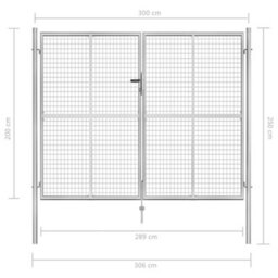 Berkfield Classic Garden Gate Galvanised Steel 306X250 Cm Silver - thumbnail 5