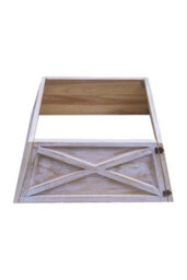 Christmas Tree World Brushed White & Gold Large Wooden Trapezoid Christmas Tree Skirt - thumbnail 8