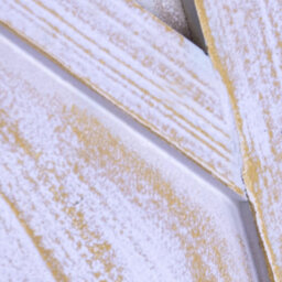 Christmas Tree World Brushed White & Gold Large Wooden Trapezoid Christmas Tree Skirt - thumbnail 6