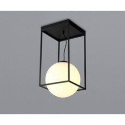 Luminosa Lighting Luminosa Desigual Large Tall Semi Flush, 1 Light E27, Matt Black - thumbnail 2