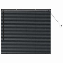 Berkfield Modern Window Blind With Curtains Manual Black Aluminium