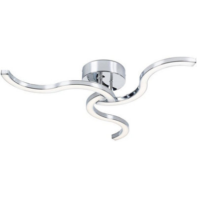 Luminosa Lighting Luminosa Bezier Integrated Led Semi Flush Light Chrome