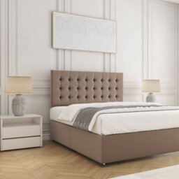 Bsspoke Isla Divan Bed Set Mink Plush Velvet With 24Inch Headboard & No Mattress No Drawers In Single Double King 4Ft 6Ft - thumbnail 3