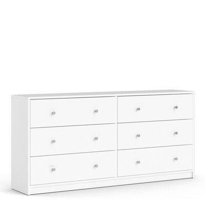 Furniture To Go May Chest Of 6 Drawers (3+3) In White (W) 143.1 X (H) 68.3 X (D) 31.7Cm - image 1