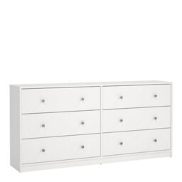 Furniture To Go May Chest Of 6 Drawers (3+3) In White (W) 143.1 X (H) 68.3 X (D) 31.7Cm - thumbnail 2