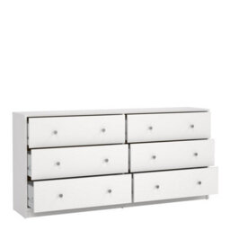 Furniture To Go May Chest Of 6 Drawers (3+3) In White (W) 143.1 X (H) 68.3 X (D) 31.7Cm - thumbnail 5