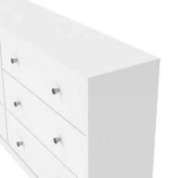 Furniture To Go May Chest Of 6 Drawers (3+3) In White (W) 143.1 X (H) 68.3 X (D) 31.7Cm - thumbnail 7