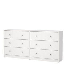 Furniture To Go May Chest Of 6 Drawers (3+3) In White (W) 143.1 X (H) 68.3 X (D) 31.7Cm - thumbnail 4
