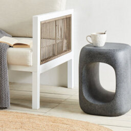 Beliani Accent Marble-Effect Side Table 33 X 33 Cm Grey, Weather-Resistant, No Assembly - thumbnail 2