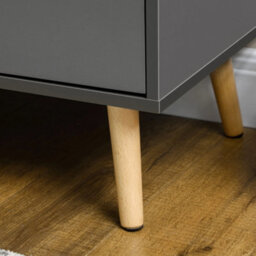 Dark Grey Double Door Kitchen Sideboard Cupboard Adjustable Shelves - thumbnail 4