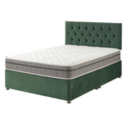 Aspire Olivier Divan And Hybrid Memory Pocket Mattress, Plush Fabric, Strutted Headboard, 4 Drawers, Pine Green, King - thumbnail 7