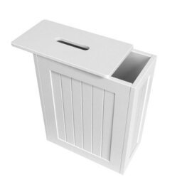 Bathroom Floor Cabinet Wooden Toilet Roll Storage & Cleaning Supplies Tidy Box - thumbnail 1
