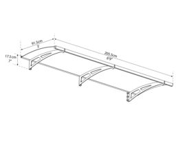 Canopia By Palram Aquila 2050 Grey Door Canopy, (H)17.5Cm (W)205.5Cm (D)91.5Cm - thumbnail 3
