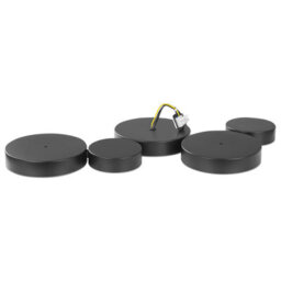 Beliani Black Iron Ceiling Lamp With 5 Integrated Led Round Lights, Slim Profile - thumbnail 4