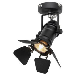 Long Life Lamps Company 4W Black Industrial Flush Mount Single Adjustable Ceiling Or Wall Spotlight M0098