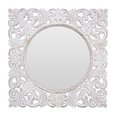 Orsina Helga Antique White Wall Mirror - image 1